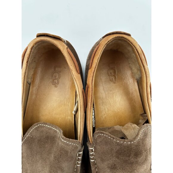 UGG Loafers Mens Size 9 Brwn Suede Shearling Slip-On Comfort Shoes Core Wardrobe - Picture 10 of 10